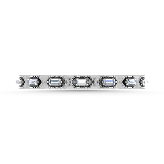 Diamante 1/10 Ct.Tw. Banda apilada en oro blanco de 10 quilates