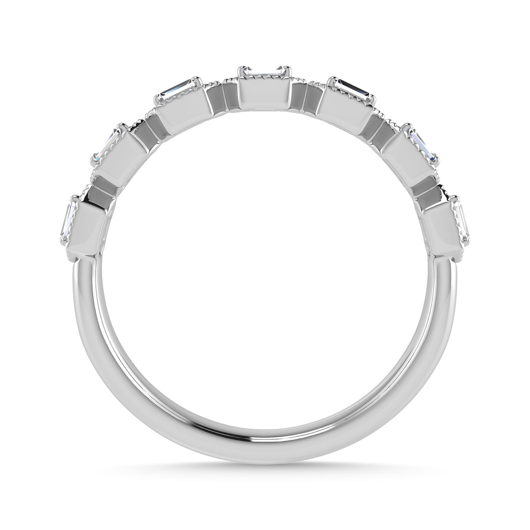 Diamante 1/10 Ct.Tw. Banda apilada en oro blanco de 10 quilates