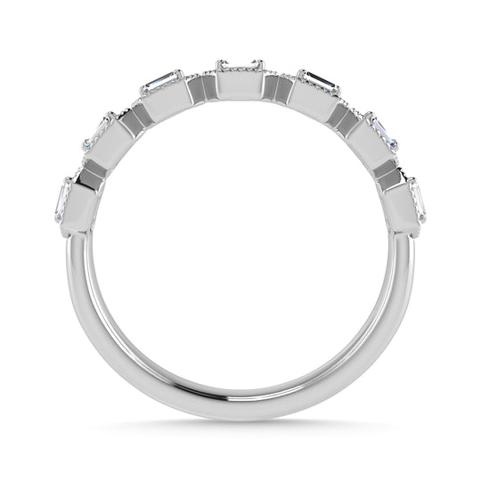 Diamante 1/10 Ct.Tw. Banda apilada en oro blanco de 10 quilates