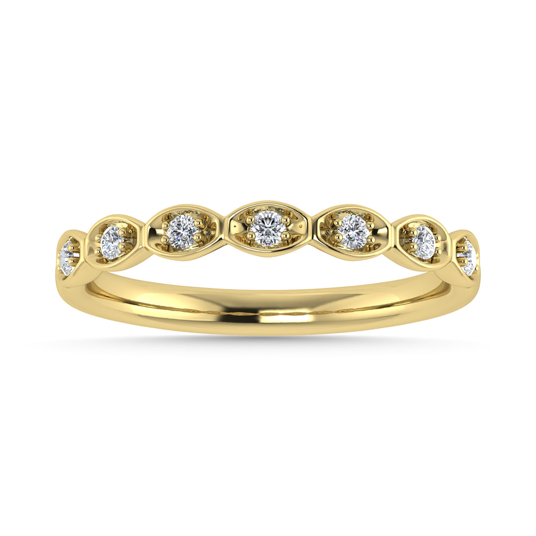 Diamante 1/10 Ct.Tw. Banda apilada en oro amarillo de 10 quilates
