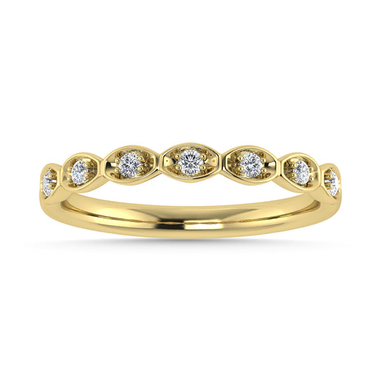 Diamante 1/10 Ct.Tw. Banda apilada en oro amarillo de 10 quilates