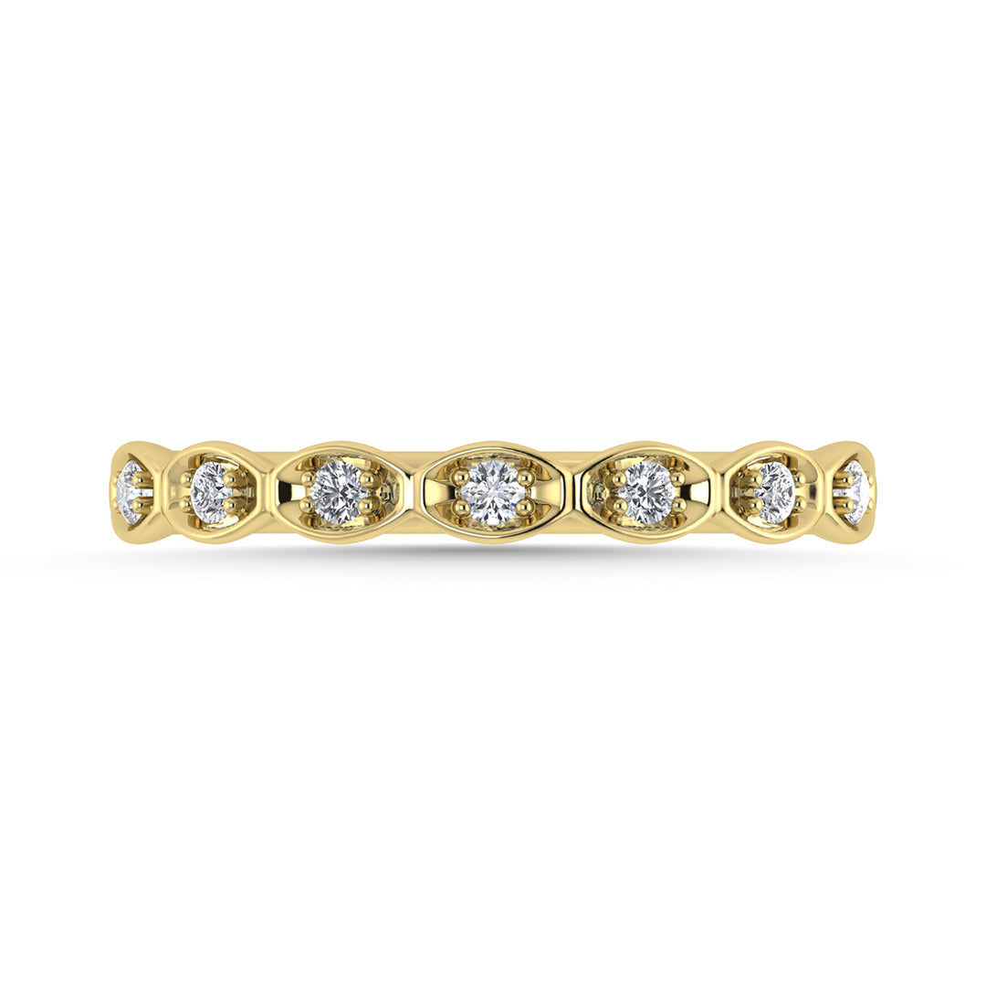 Diamante 1/10 Ct.Tw. Banda apilada en oro amarillo de 10 quilates