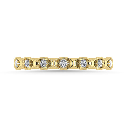 Diamante 1/10 Ct.Tw. Banda apilada en oro amarillo de 10 quilates