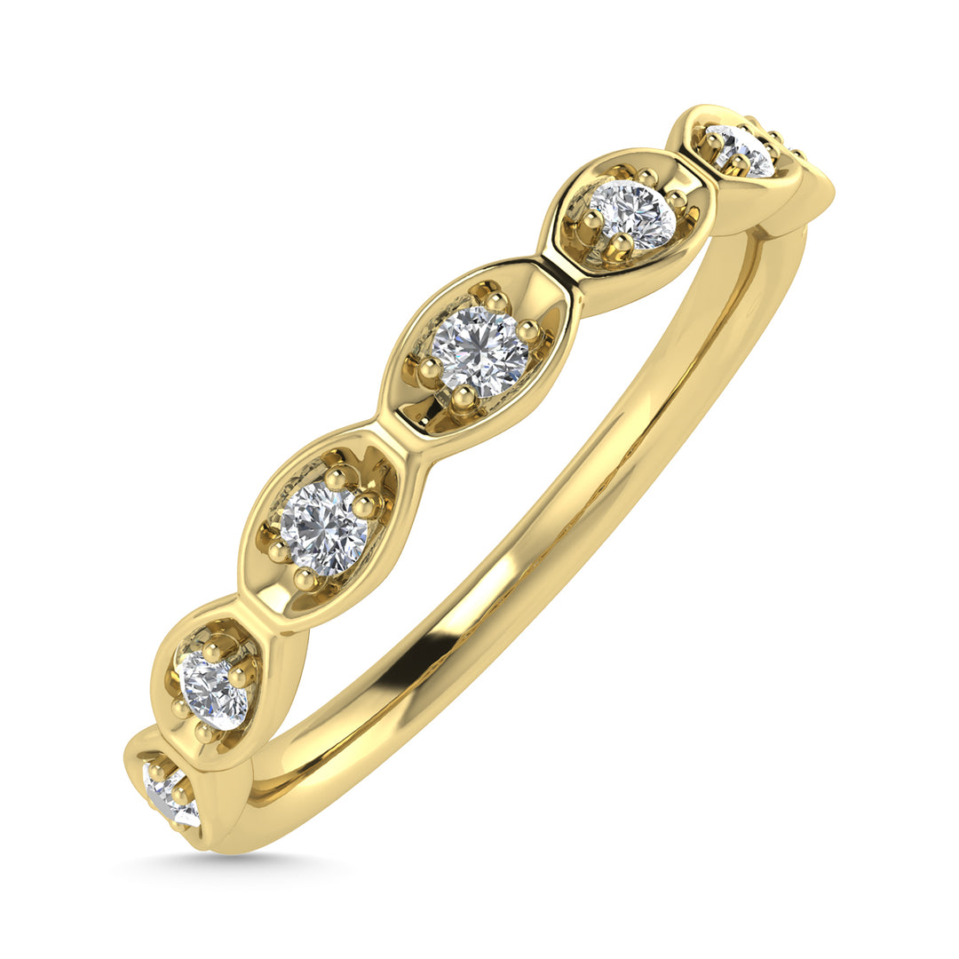 Diamante 1/10 Ct.Tw. Banda apilada en oro amarillo de 10 quilates