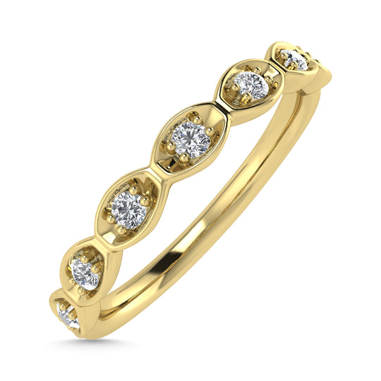 Diamante 1/10 Ct.Tw. Banda apilada en oro amarillo de 10 quilates