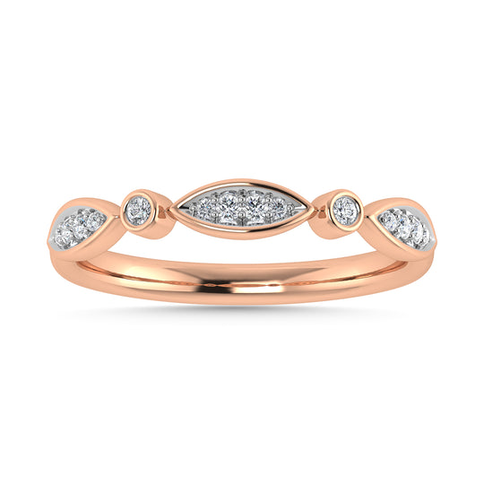 Diamante 1/8 Ct.Tw. Anillo de moda en oro rosa de 10 quilates