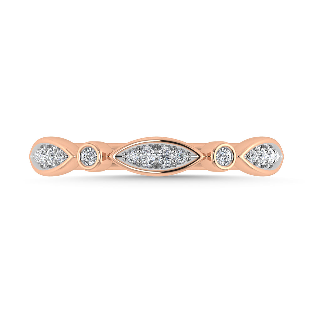 Diamante 1/8 Ct.Tw. Anillo de moda en oro rosa de 10 quilates