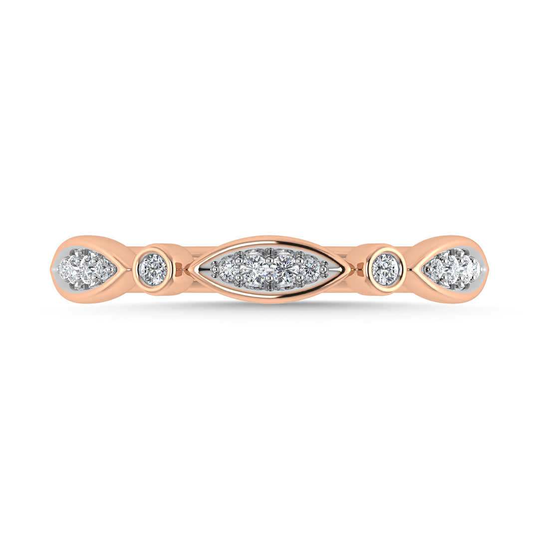 Diamante 1/8 Ct.Tw. Anillo de moda en oro rosa de 10 quilates
