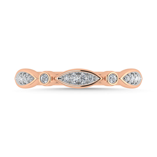 Diamante 1/8 Ct.Tw. Anillo de moda en oro rosa de 10 quilates