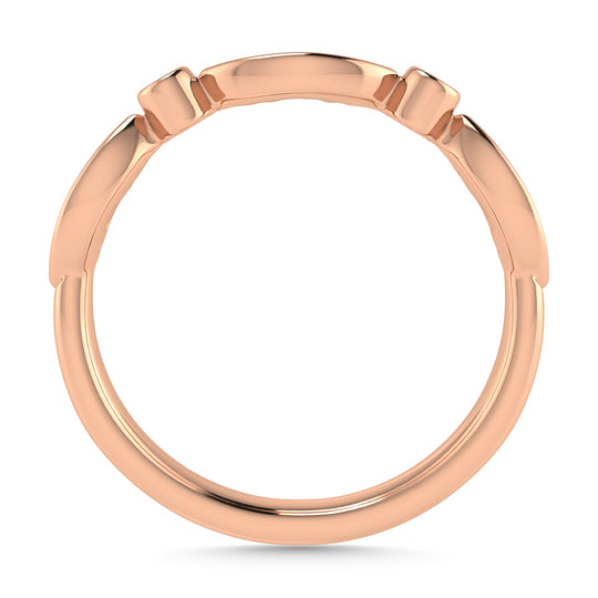 Diamante 1/8 Ct.Tw. Anillo de moda en oro rosa de 10 quilates