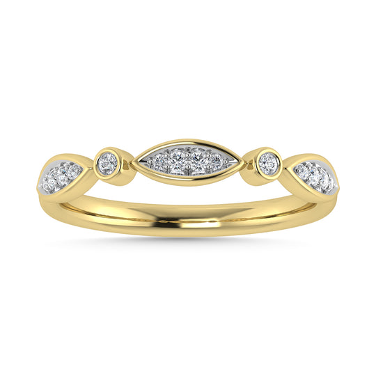 Diamante 1/8 Ct.Tw. Banda apilada en oro amarillo de 10 quilates