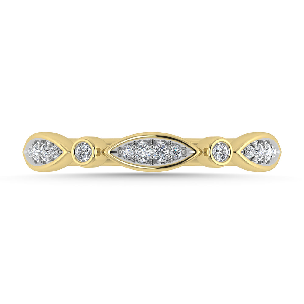 Diamante 1/8 Ct.Tw. Banda apilada en oro amarillo de 10 quilates