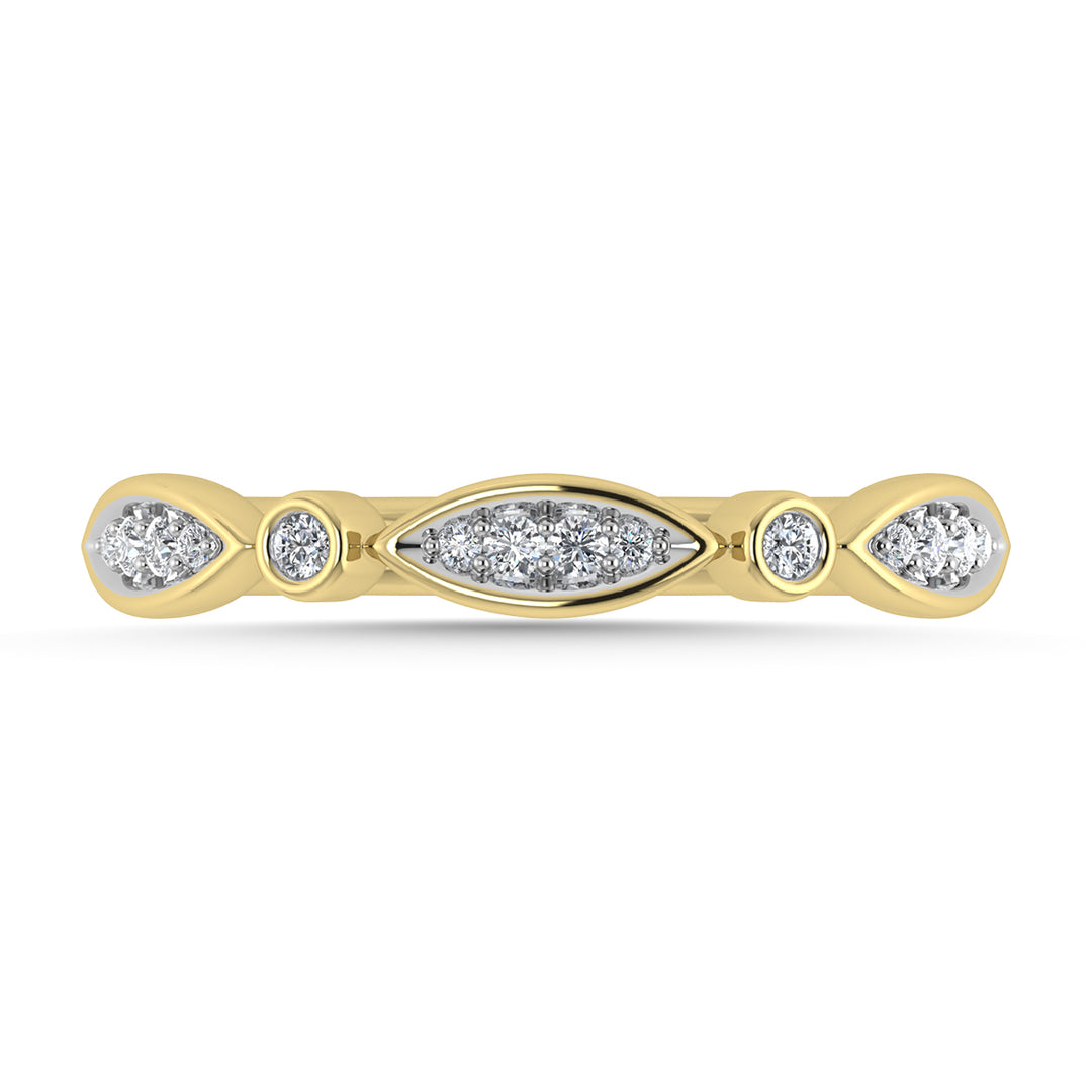 Diamante 1/8 Ct.Tw. Banda apilada en oro amarillo de 10 quilates