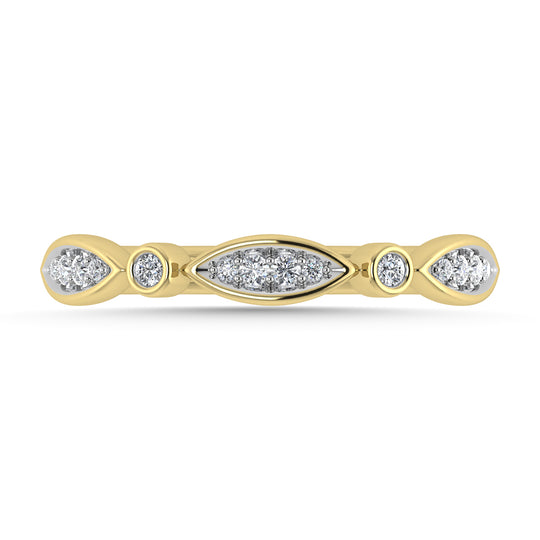 Diamante 1/8 Ct.Tw. Banda apilada en oro amarillo de 10 quilates