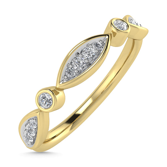 Diamante 1/8 Ct.Tw. Banda apilada en oro amarillo de 10 quilates
