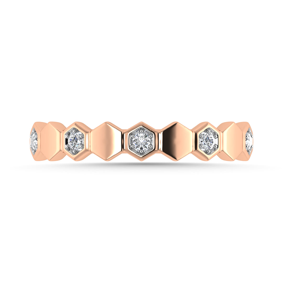 Diamante 1/10 Ct.Tw. Banda apilable en oro rosa de 10 quilates