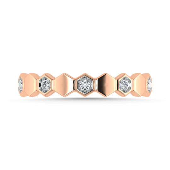 Diamante 1/10 Ct.Tw. Banda apilable en oro rosa de 10 quilates
