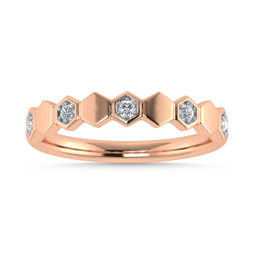 Diamante 1/10 Ct.Tw. Banda apilable en oro rosa de 10 quilates