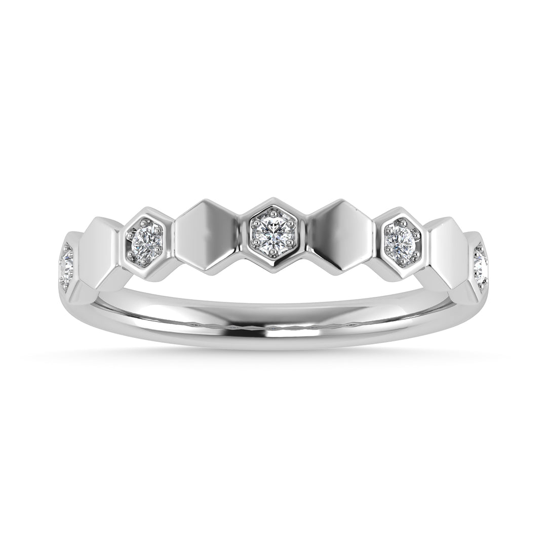 Diamante 1/10 Ct.Tw. Banda apilada en oro blanco de 10 quilates