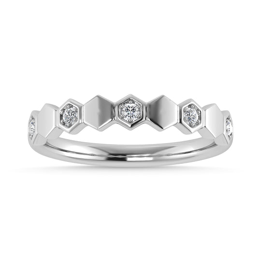 Diamante 1/10 Ct.Tw. Banda apilada en oro blanco de 10 quilates