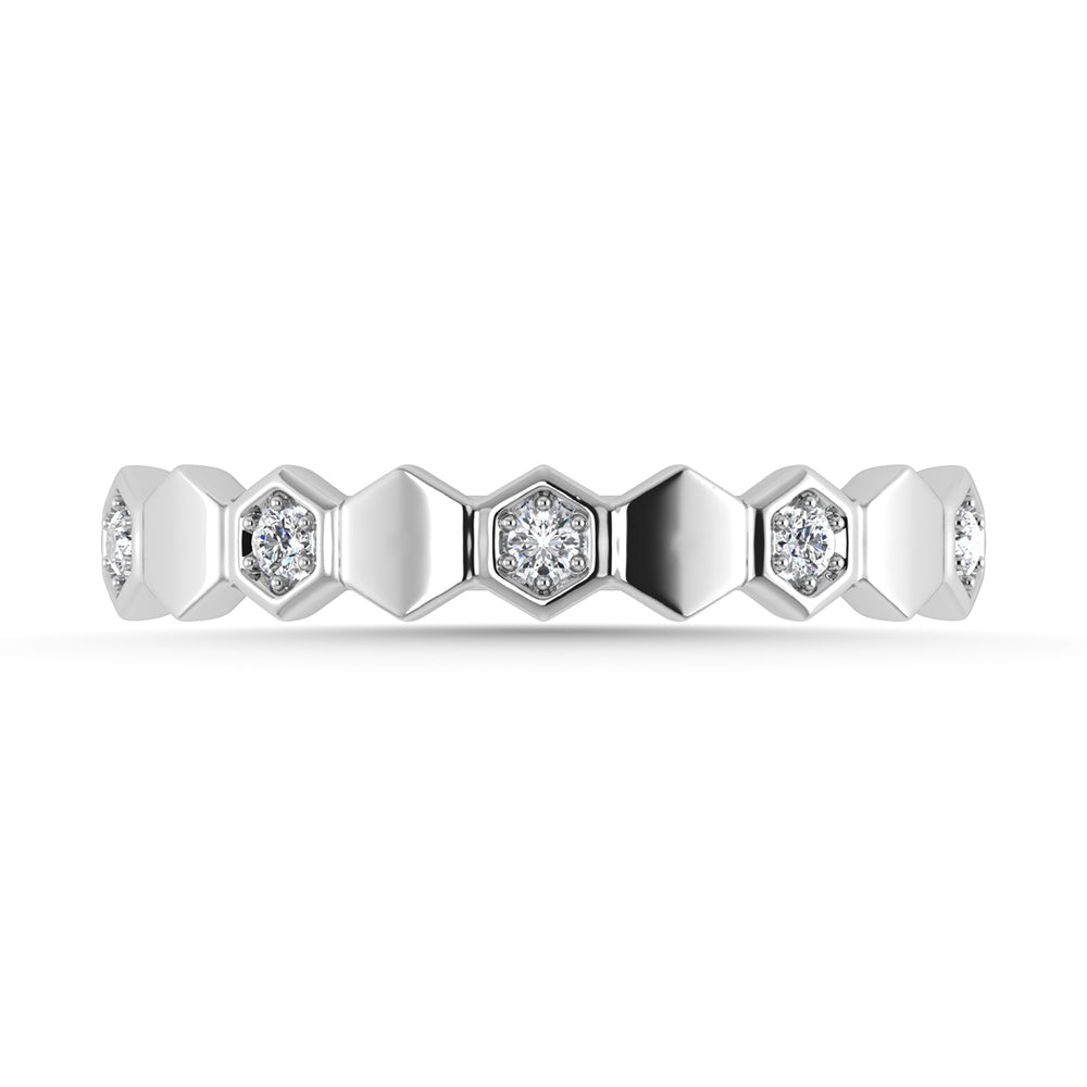 Diamante 1/10 Ct.Tw. Banda apilada en oro blanco de 10 quilates