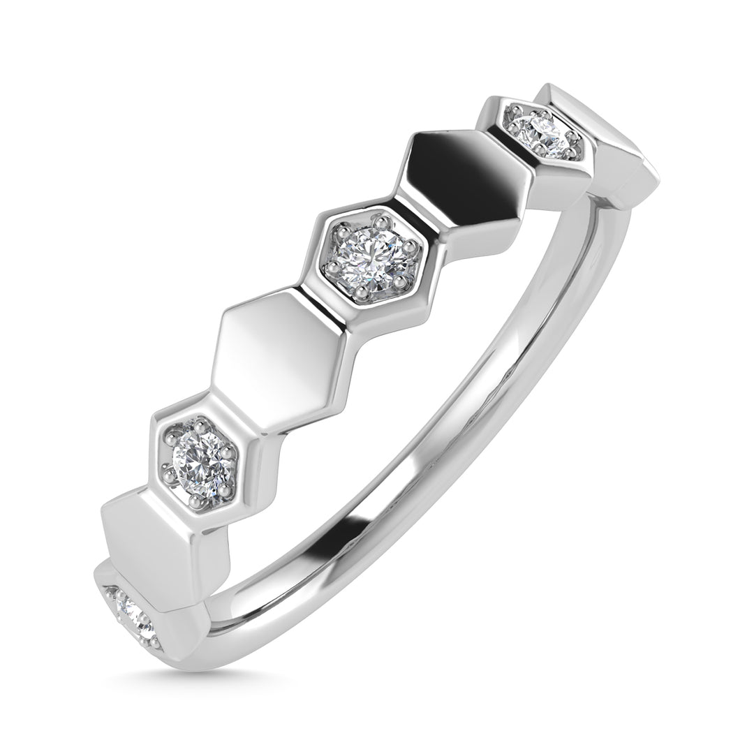 Diamante 1/10 Ct.Tw. Banda apilada en oro blanco de 10 quilates