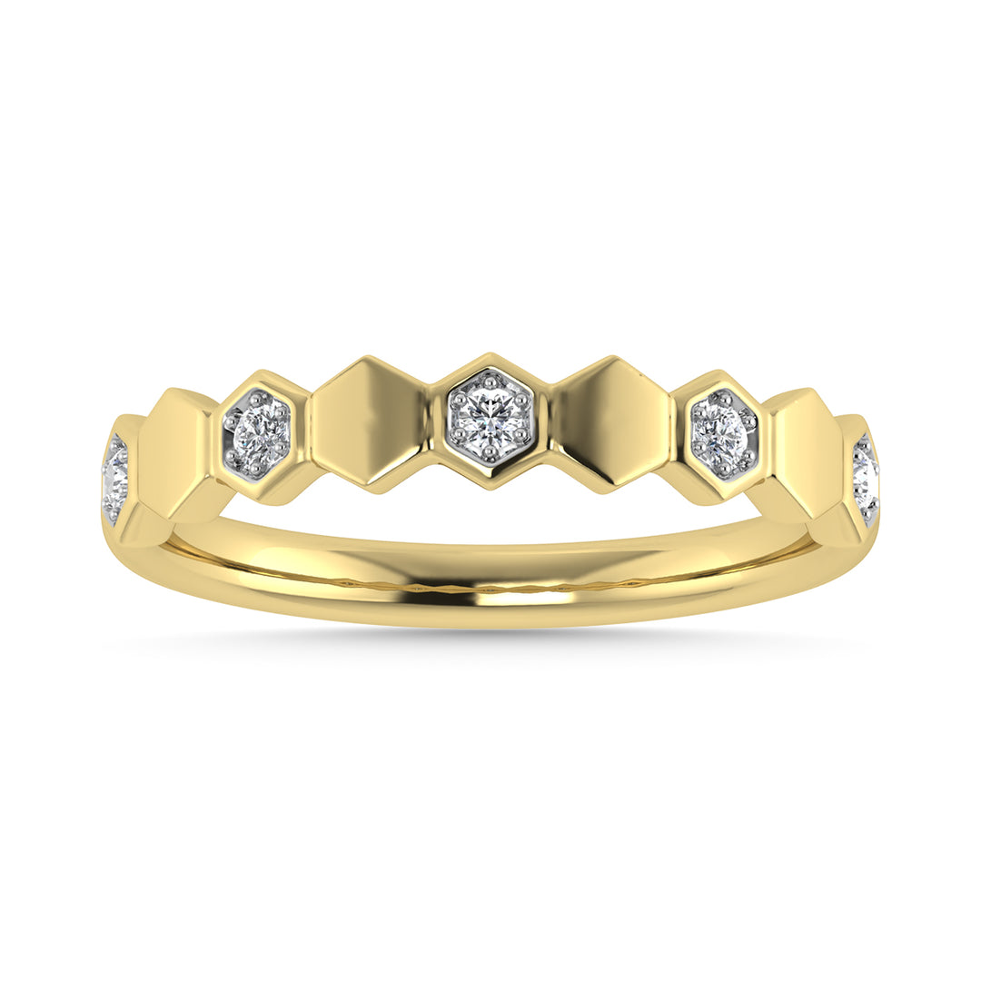 Diamante 1/10 Ct.Tw. Banda apilada en oro amarillo de 10 quilates