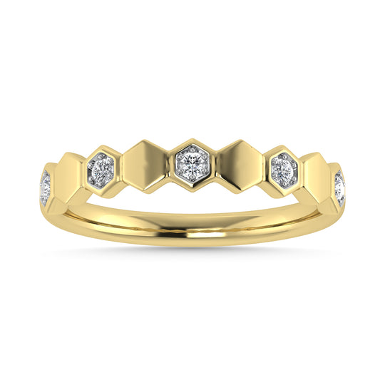 Diamante 1/10 Ct.Tw. Banda apilada en oro amarillo de 10 quilates