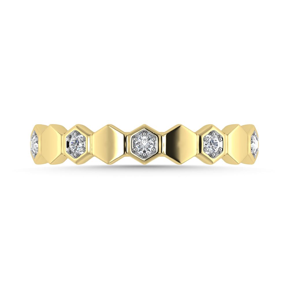 Diamante 1/10 Ct.Tw. Banda apilada en oro amarillo de 10 quilates