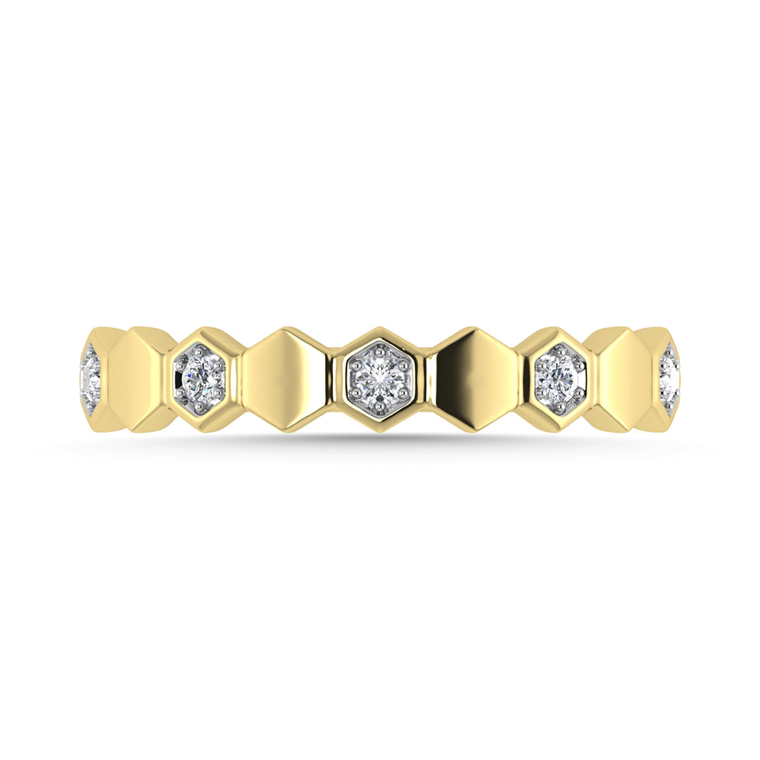 Diamante 1/10 Ct.Tw. Banda apilada en oro amarillo de 10 quilates