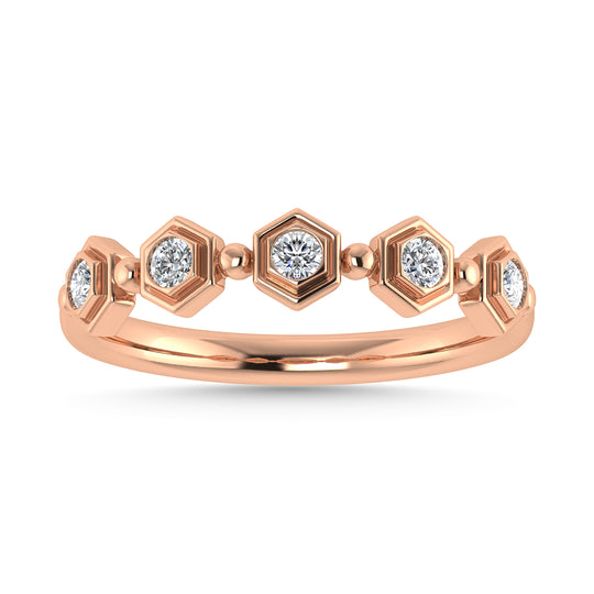 Diamante 1/8 Ct.Tw. Banda apilable en oro rosa de 10 quilates