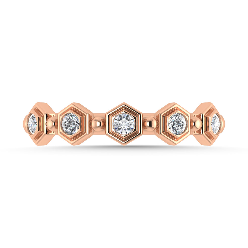 Diamante 1/8 Ct.Tw. Banda apilable en oro rosa de 10 quilates