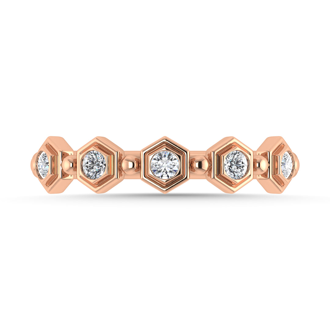 Diamante 1/8 Ct.Tw. Banda apilable en oro rosa de 10 quilates