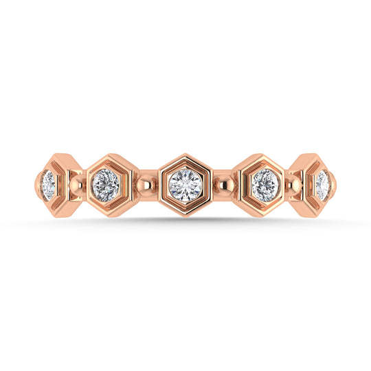 Diamante 1/8 Ct.Tw. Banda apilable en oro rosa de 10 quilates