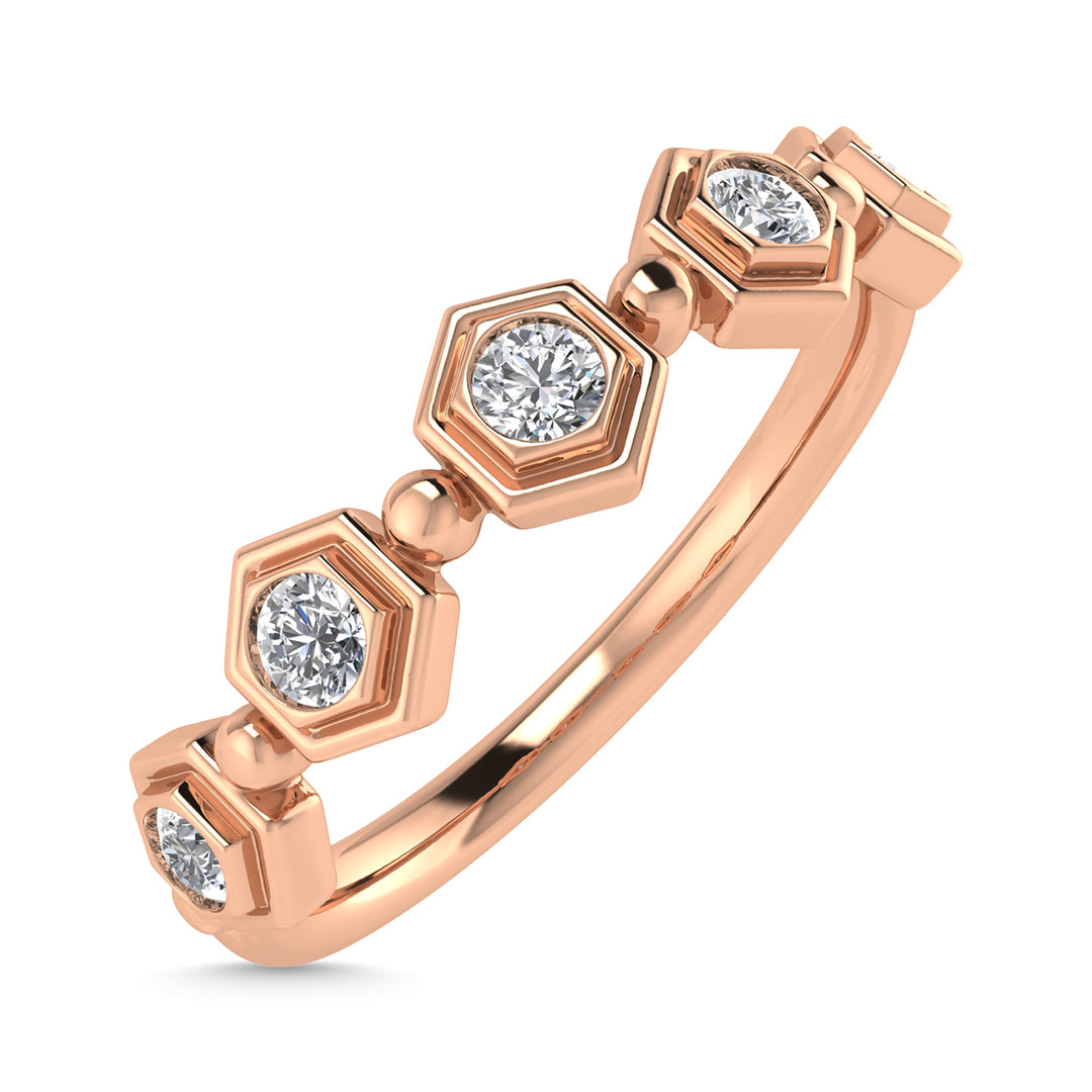 Diamante 1/8 Ct.Tw. Banda apilable en oro rosa de 10 quilates