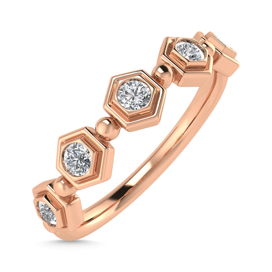 Diamante 1/8 Ct.Tw. Banda apilable en oro rosa de 10 quilates