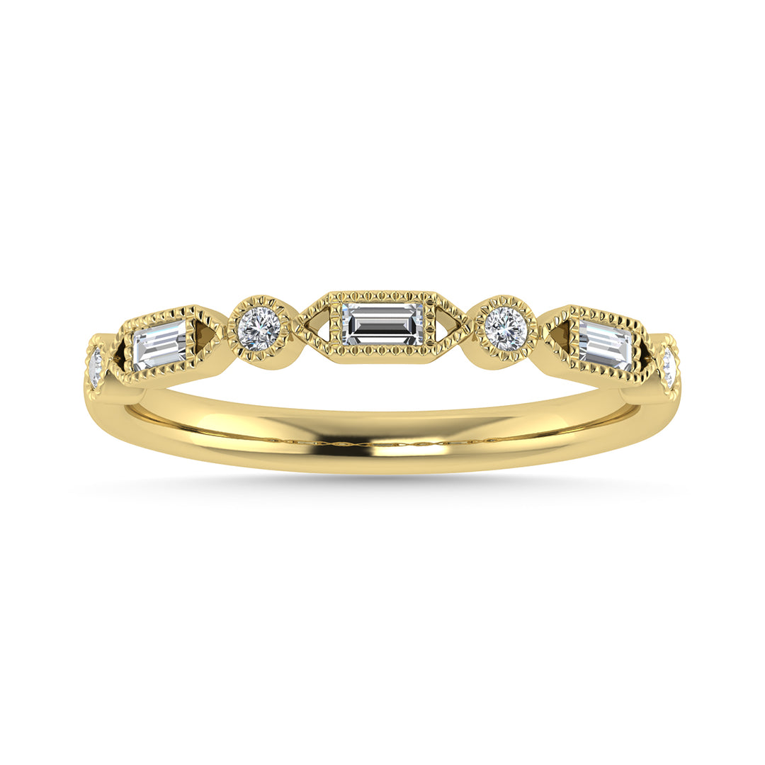 1/6 Ct. Tw. Diamond Stacked Band in 10K Yellow Gold