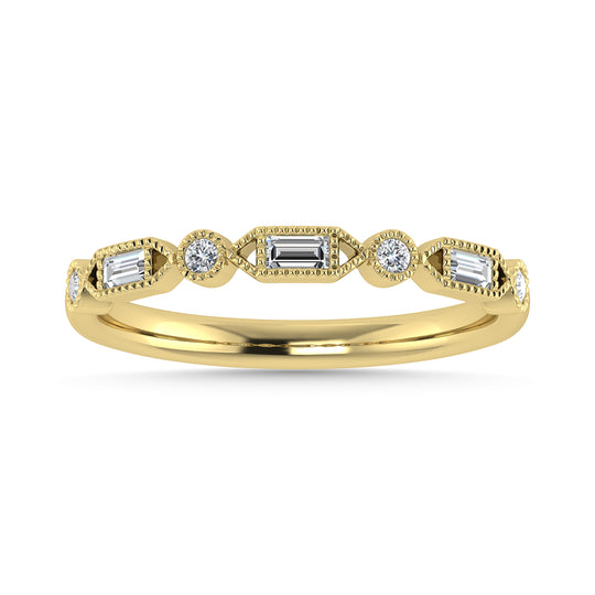 1/6 Ct. Tw. Diamond Stacked Band in 10K Yellow Gold