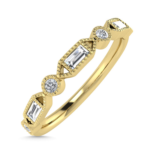 1/6 Ct. Tw. Diamond Stacked Band in 10K Yellow Gold