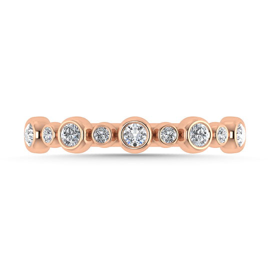 Diamante 1/5 Ct.Tw. Banda apilable en oro rosa de 10 quilates