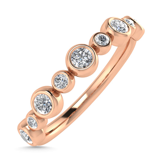 Diamante 1/5 Ct.Tw. Banda apilable en oro rosa de 10 quilates