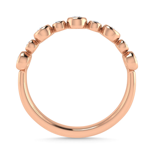 Diamante 1/5 Ct.Tw. Banda apilable en oro rosa de 10 quilates