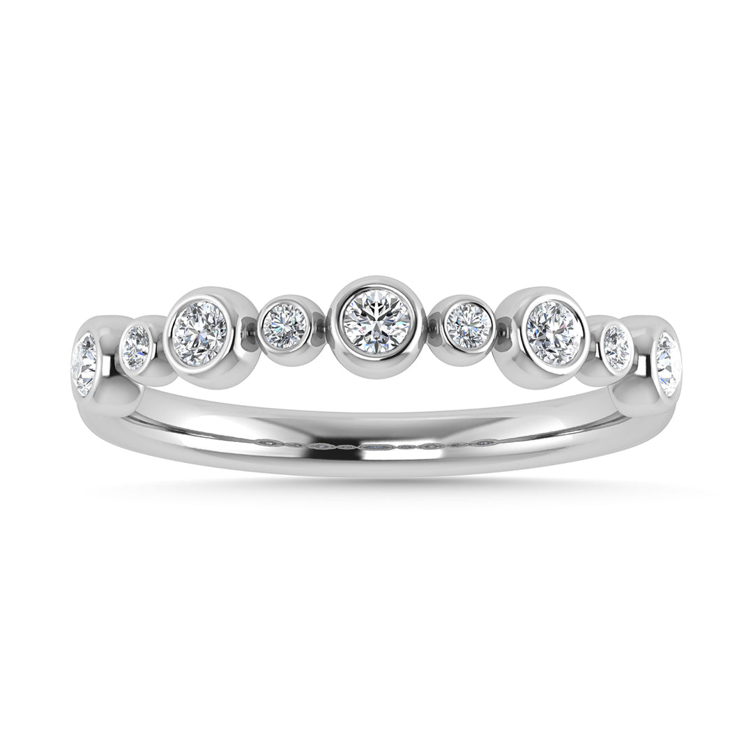 Diamante 1/5 Ct.Tw. Banda apilada en oro blanco de 10 quilates