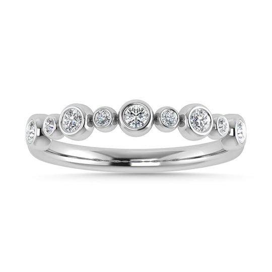 Diamante 1/5 Ct.Tw. Banda apilada en oro blanco de 10 quilates