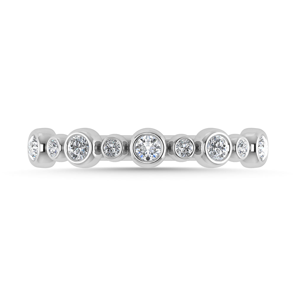 Diamante 1/5 Ct.Tw. Banda apilada en oro blanco de 10 quilates