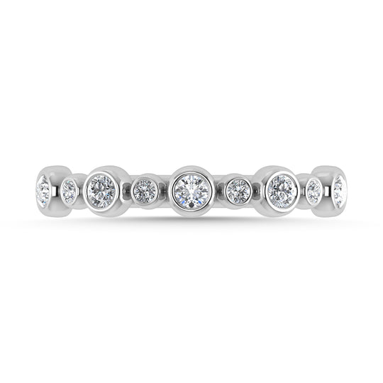Diamante 1/5 Ct.Tw. Banda apilada en oro blanco de 10 quilates