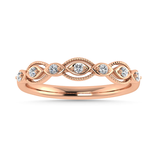 Diamante 1/6 Ct.Tw. Alianza apilable en oro rosado de 14 k