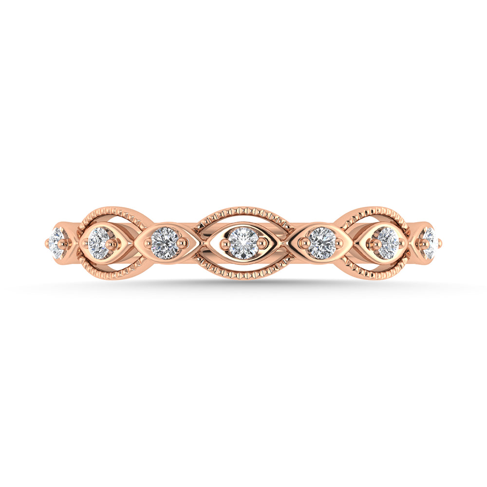 Diamante 1/6 Ct.Tw. Alianza apilable en oro rosado de 14 k