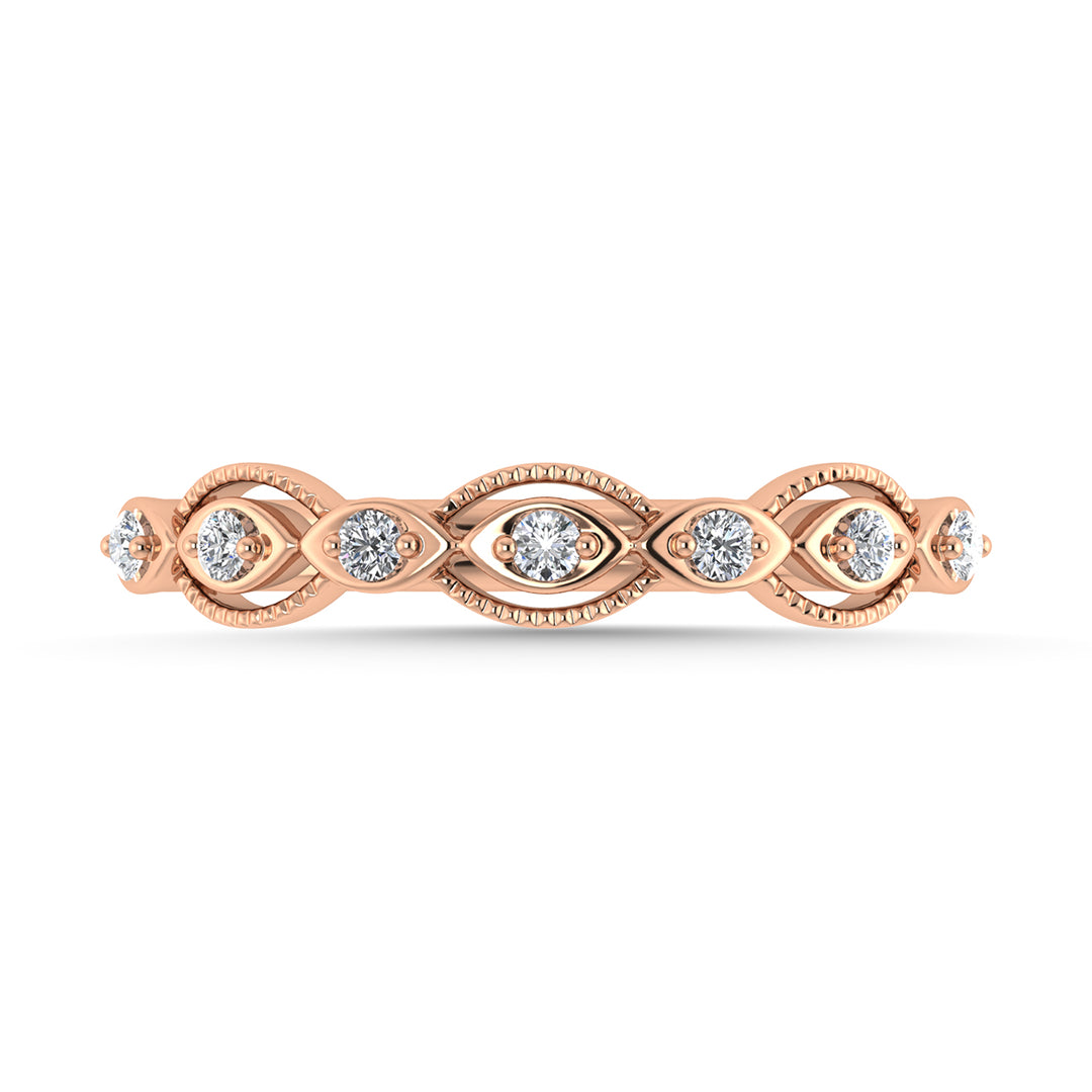 Diamante 1/6 Ct.Tw. Alianza apilable en oro rosado de 14 k