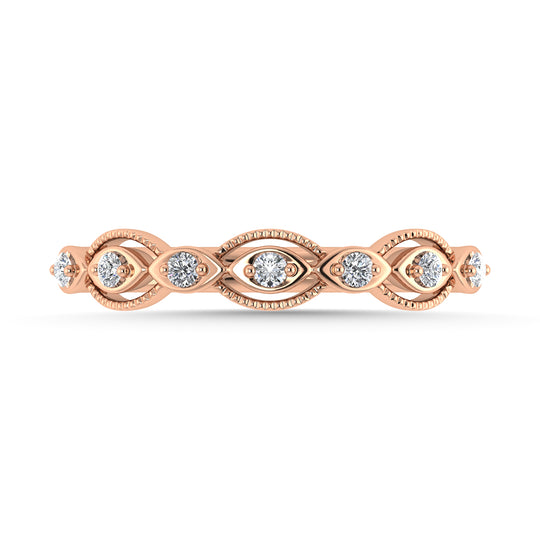 Diamante 1/6 Ct.Tw. Alianza apilable en oro rosado de 14 k